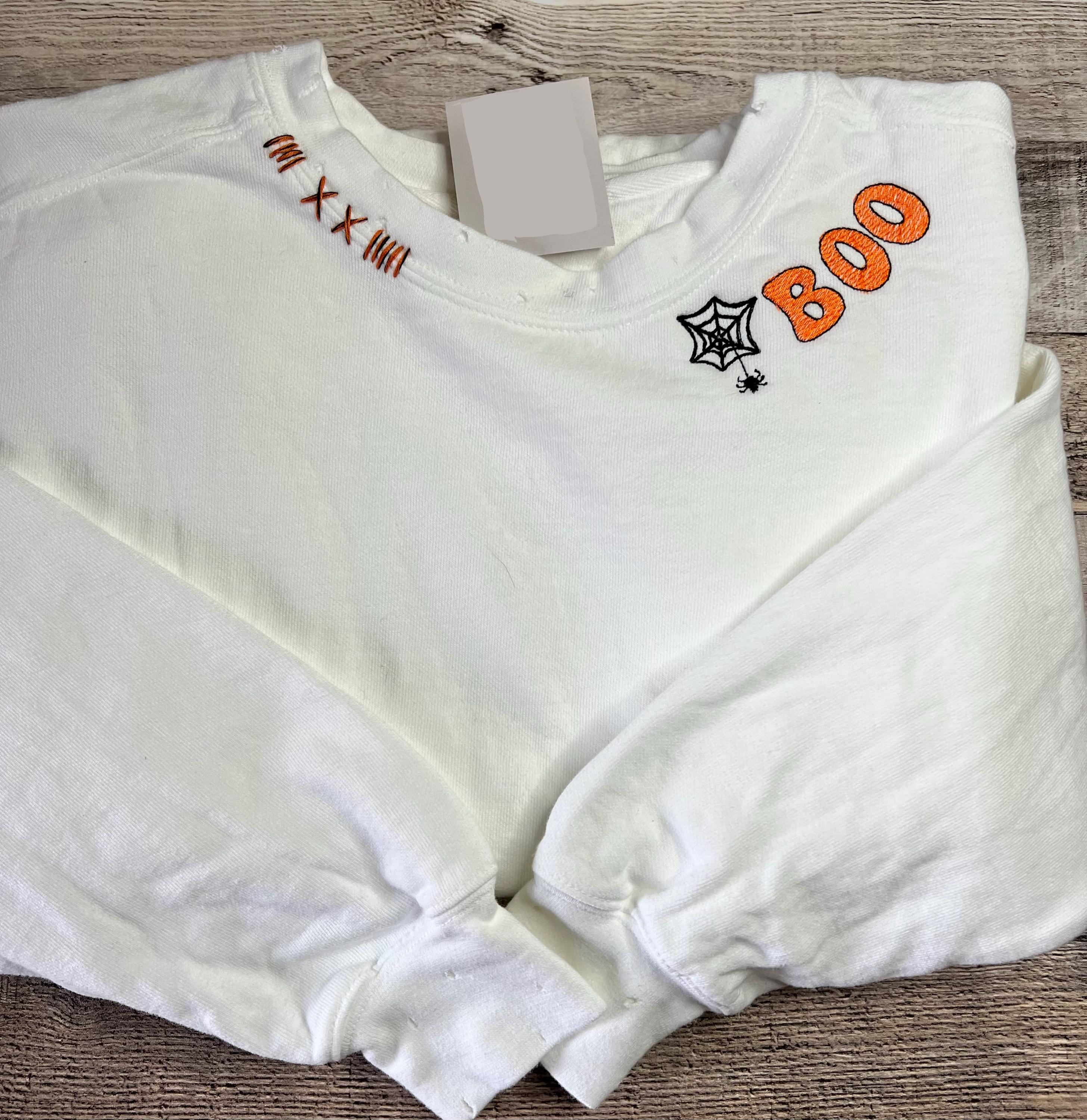 Custom Embroidered Halloween Boo Sweatshirt | Halloween Gift