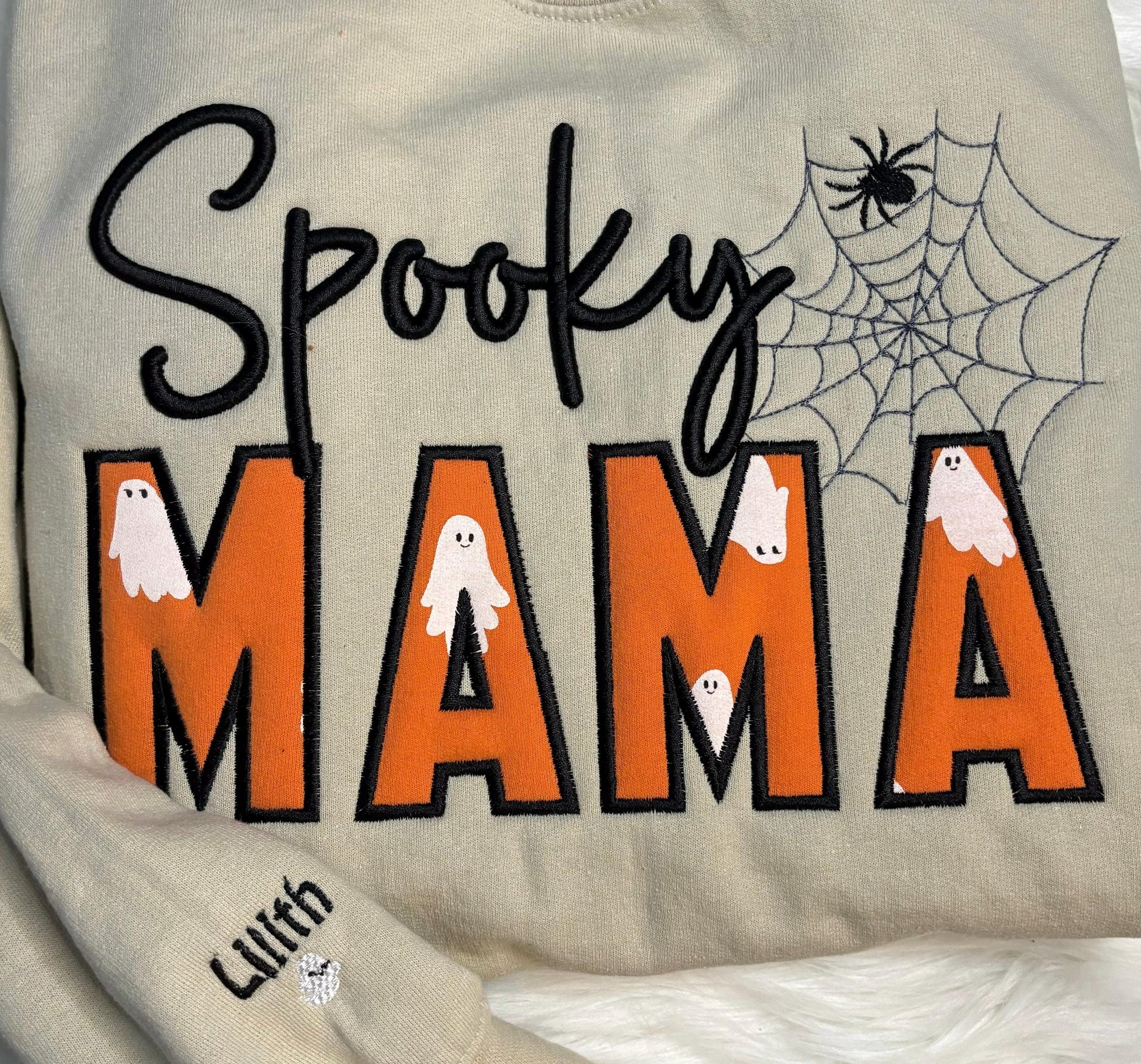 Custom Embroidered Halloween Spooky MAMA Sweatshirt for Halloween | Halloween Gift