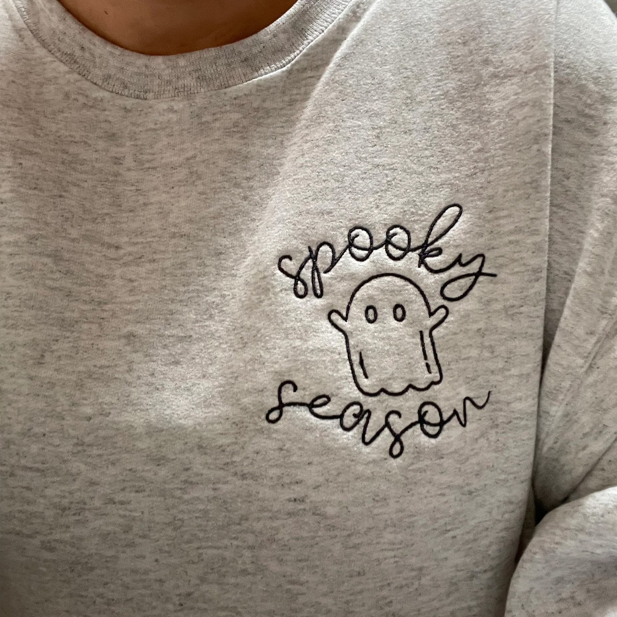 Custom Embroidered Halloween Spooky Season Sweatshirt | Cute Ghost Halloween