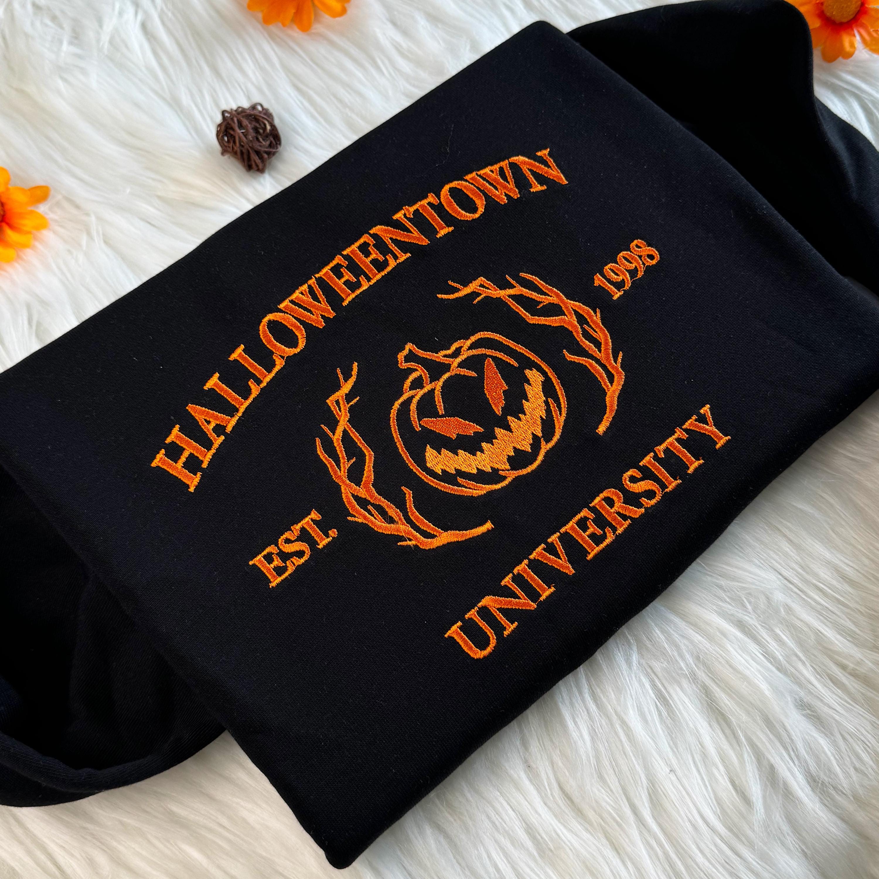 Custom Embroidered Halloween Halloweentwon Sweatshirt | Halloween Gift