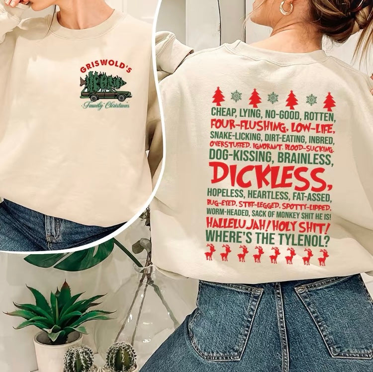 Custom Embroidered Griswold Family Christmas Shirt | Funny Christmas Shirt | Dickless Sweatshirt | Clark Griswold Shirt