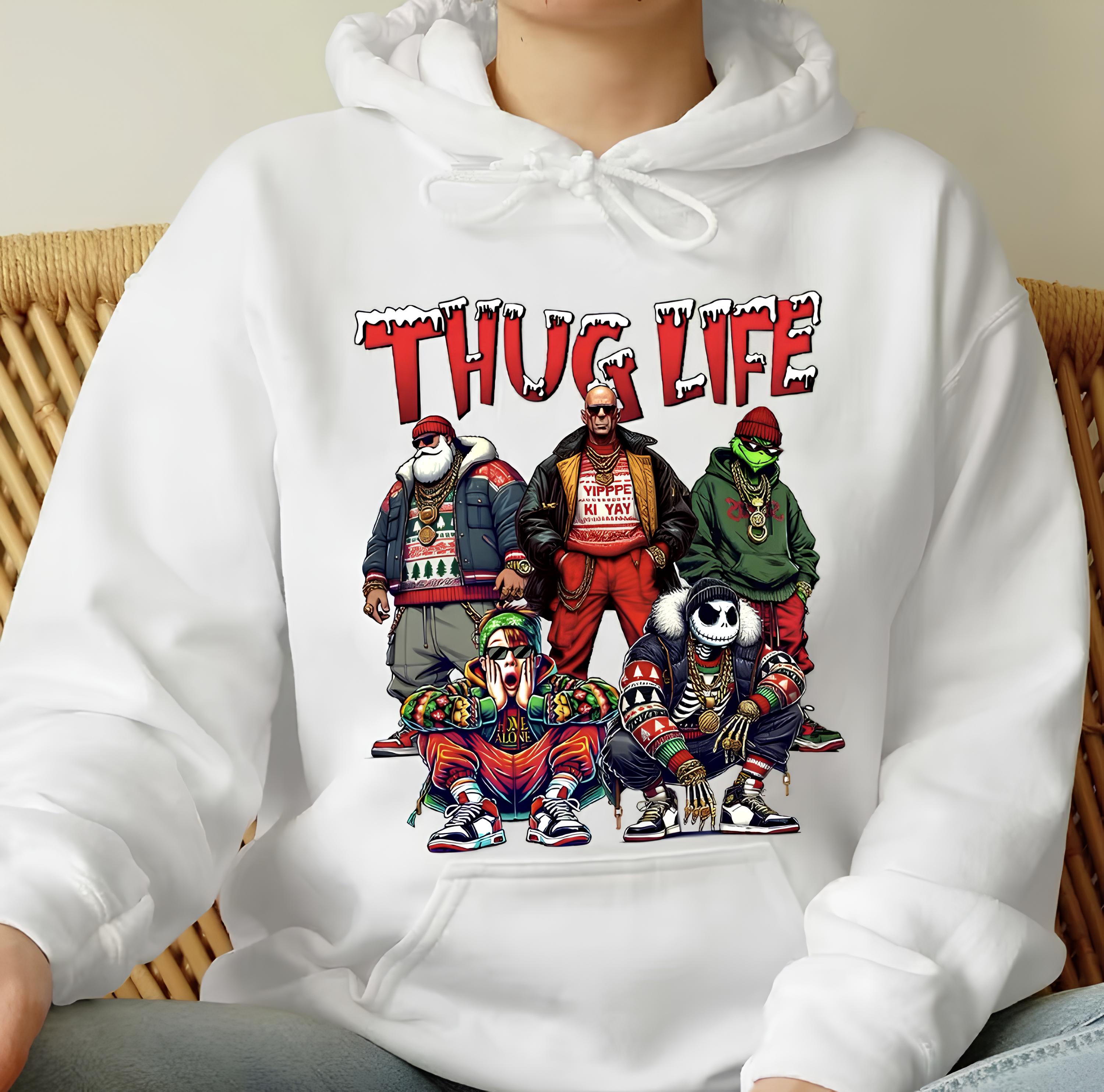 Custom Embroidered Christmas Thug Life Movie Character Sweatshirt | Christmas Gifts