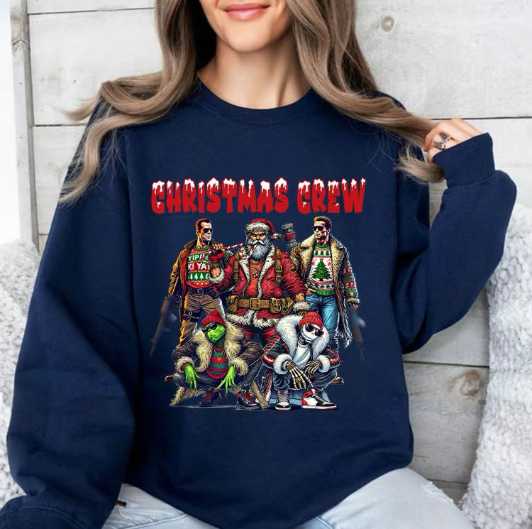 Custom Embroidered Christmas crew Movie Character Sweatshirt