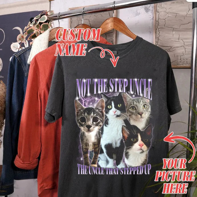 Custom Photo Dog Cat Pet Vintage T-shirt For Pet Lovers