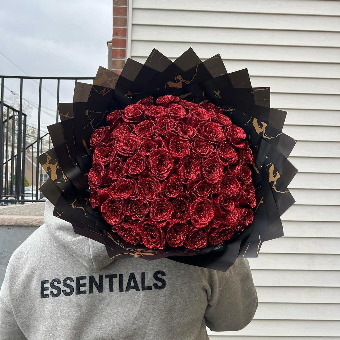 (Ship Immediately, No Waiting!!!)Valentine's Day Glitter Rose Bouquet - Best Gift to Lover