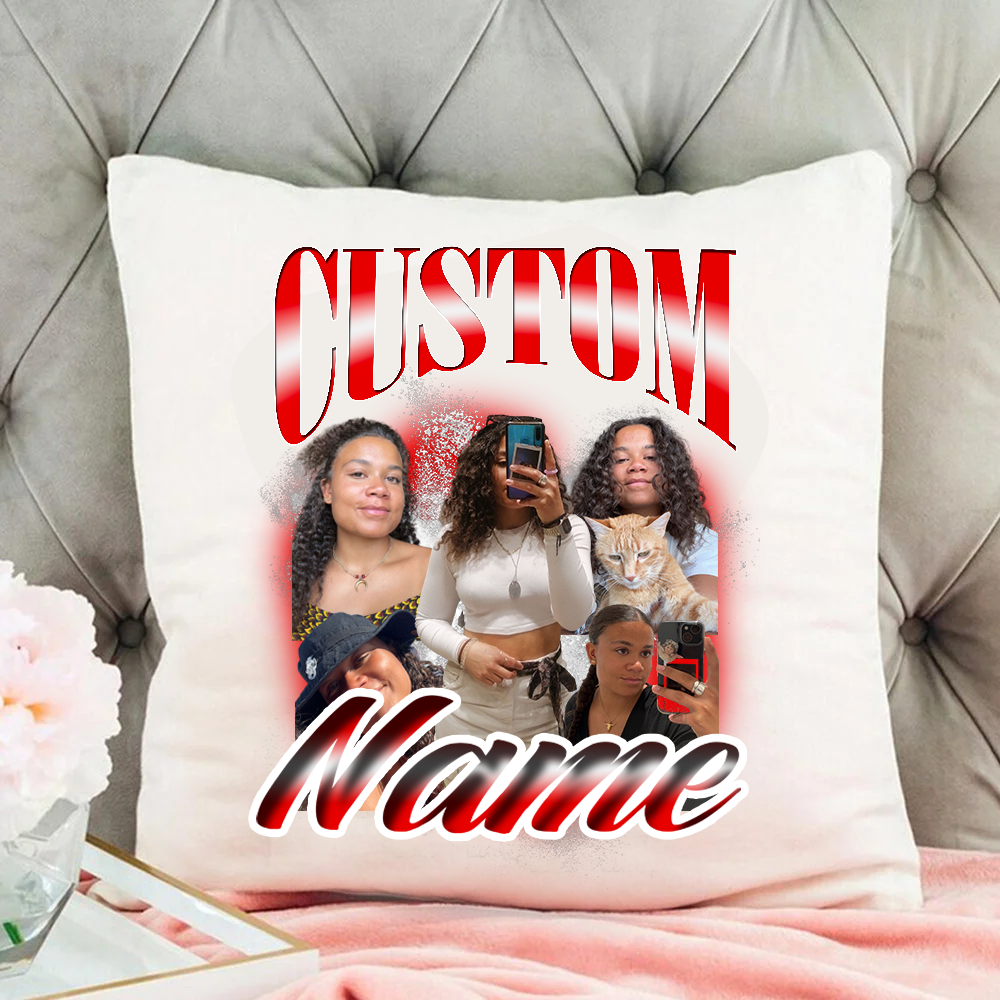 Custom Vintage Photo Pillow - Family Personalized Custom Pillow