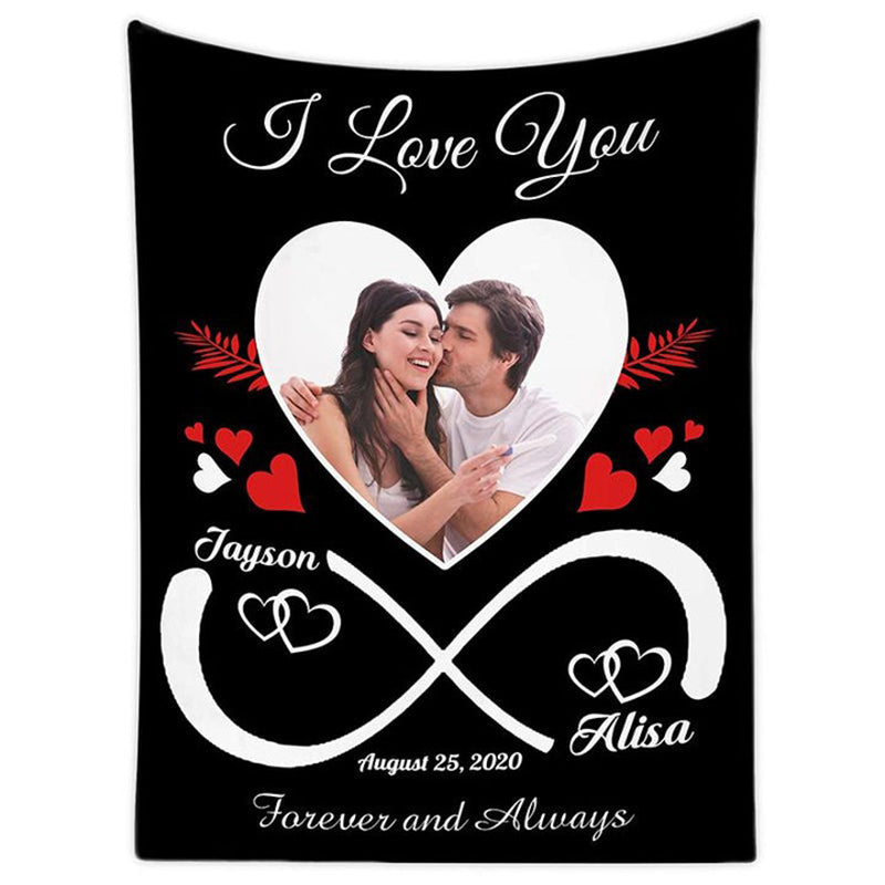 Custom Photo Fleece Blankets Gift for Him/Her | Couple Anniversary Gift