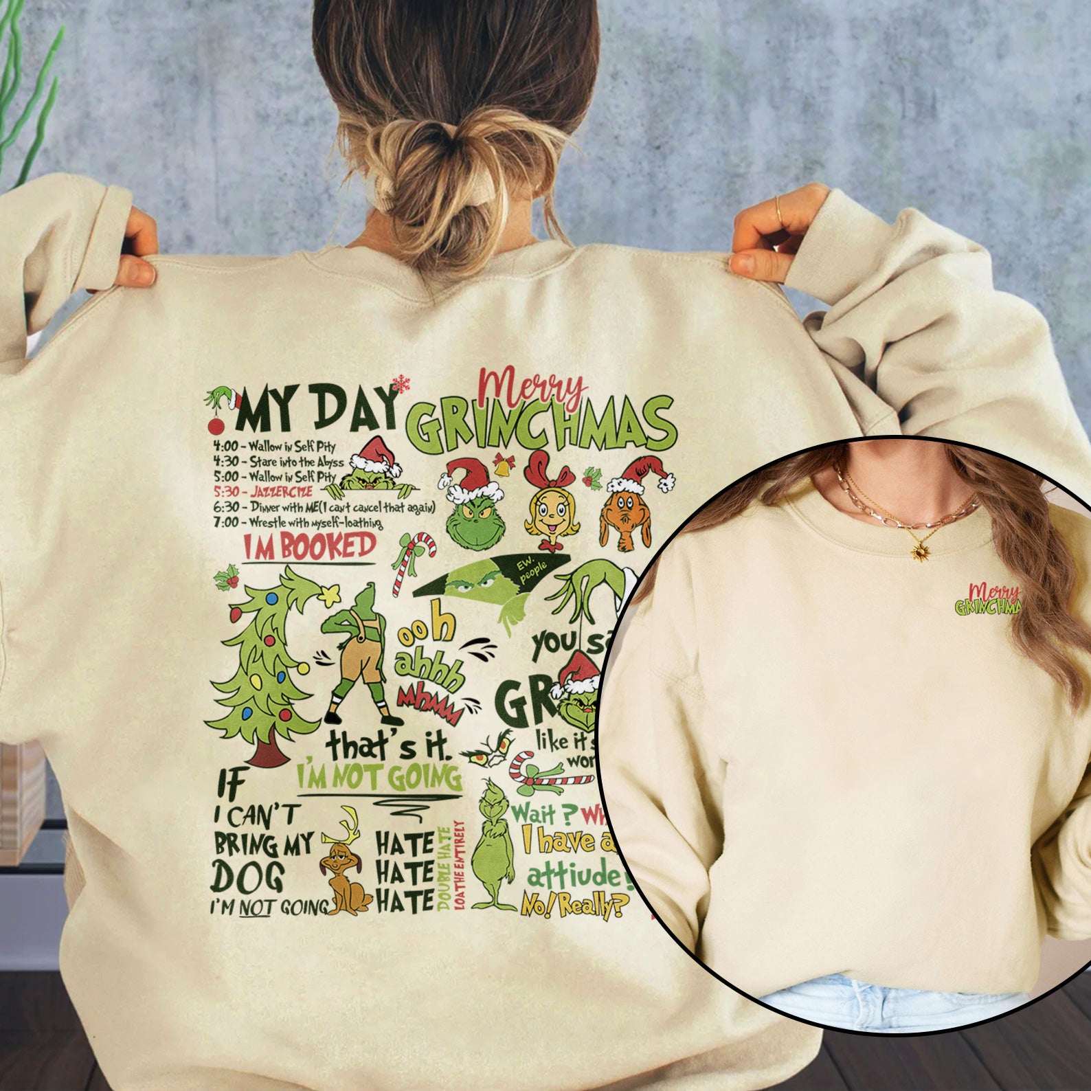 Custom Embroidered My Day Merry Christmas Sweatshirt | Christmas Gifts