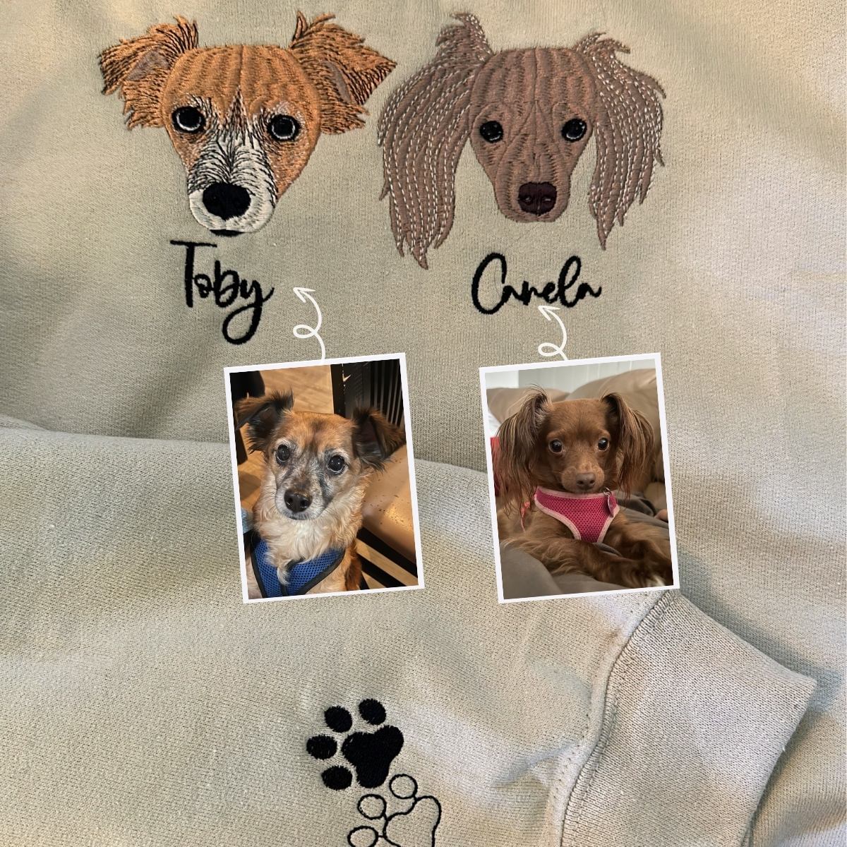 Custom Embroidered French Bulldog Sweatshirt or Hoodie with Picture Name | Gifts for Pet Lovers