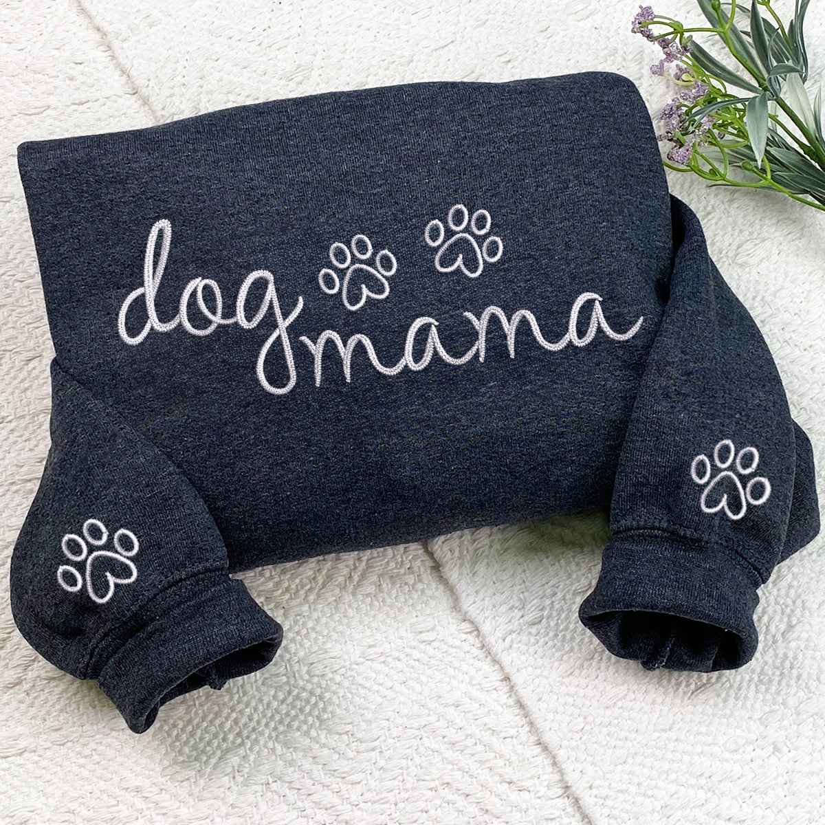 Custom Dog Mama Embroidered Sweatshirt | Gift For Pet Lovers