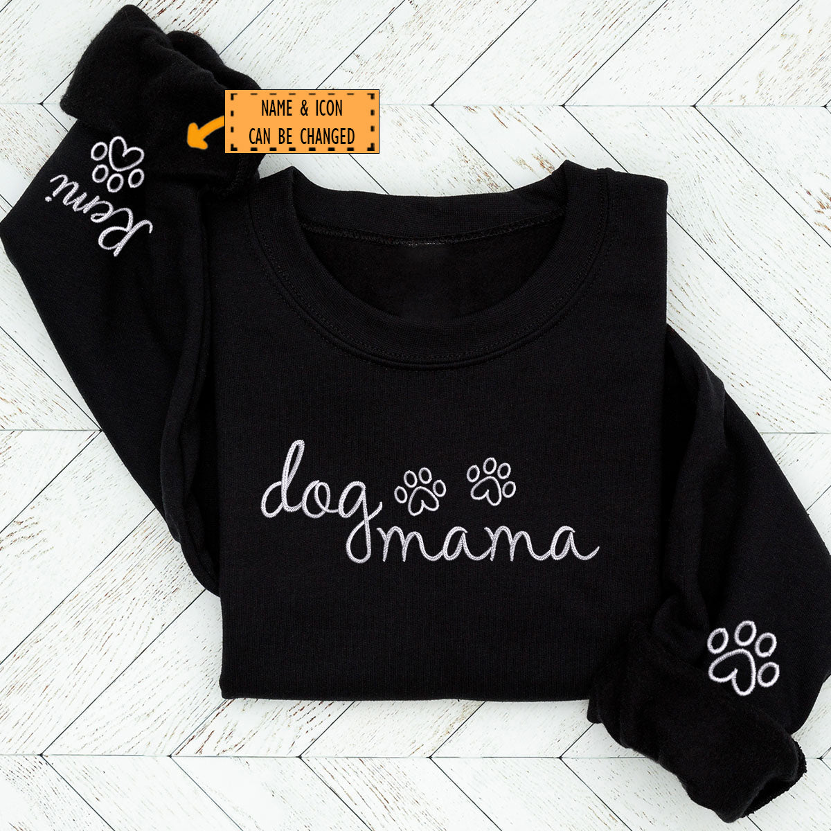 Custom Dog Mama Embroidered Sweatshirt | Gift For Pet Lovers