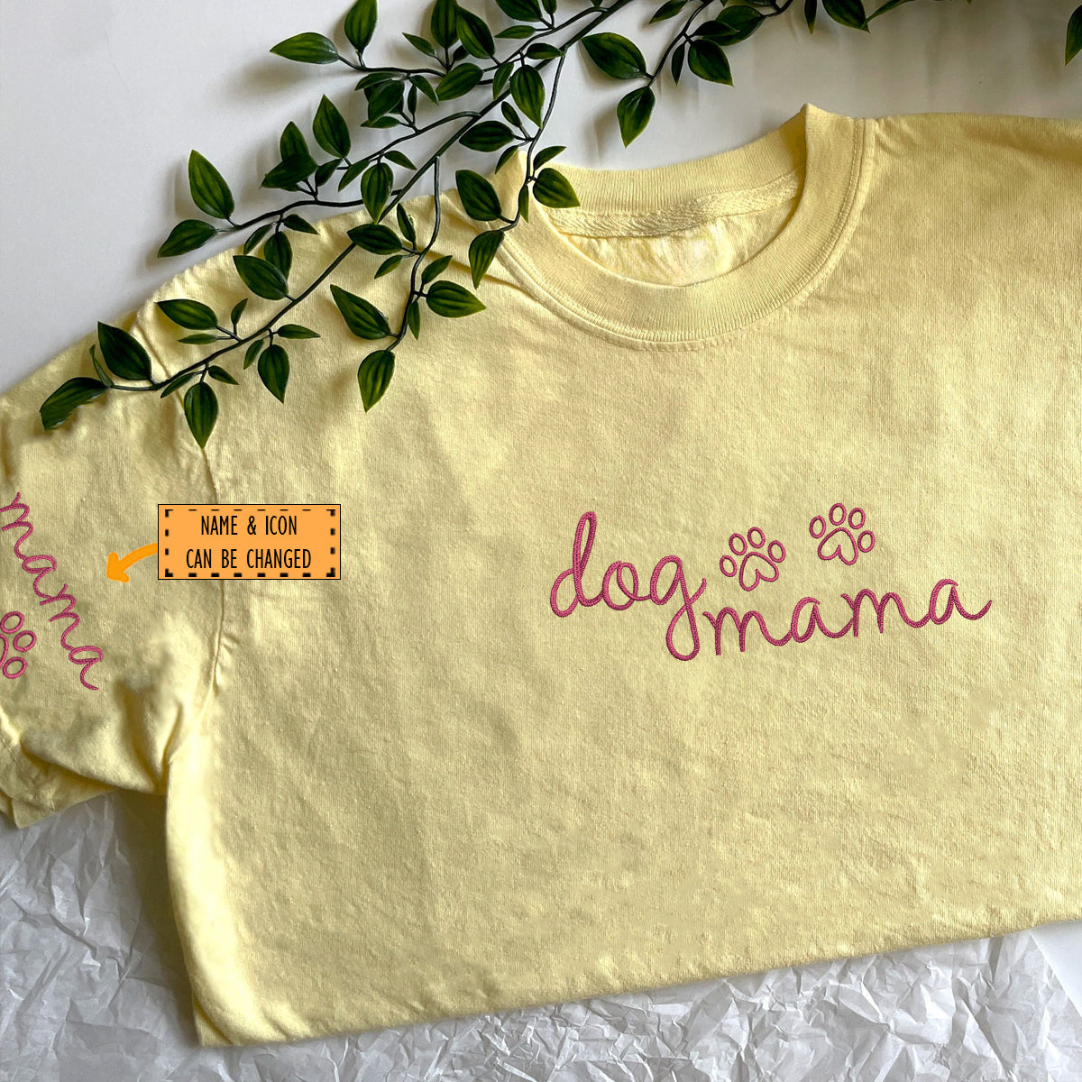 Custom Dog Mama Embroidered T-Shirt | Gift For Pet Lovers