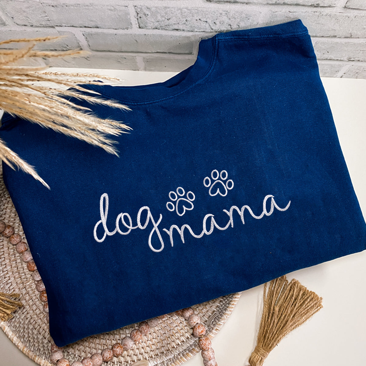 Custom Dog Mama Embroidered T-Shirt | Gift For Pet Lovers