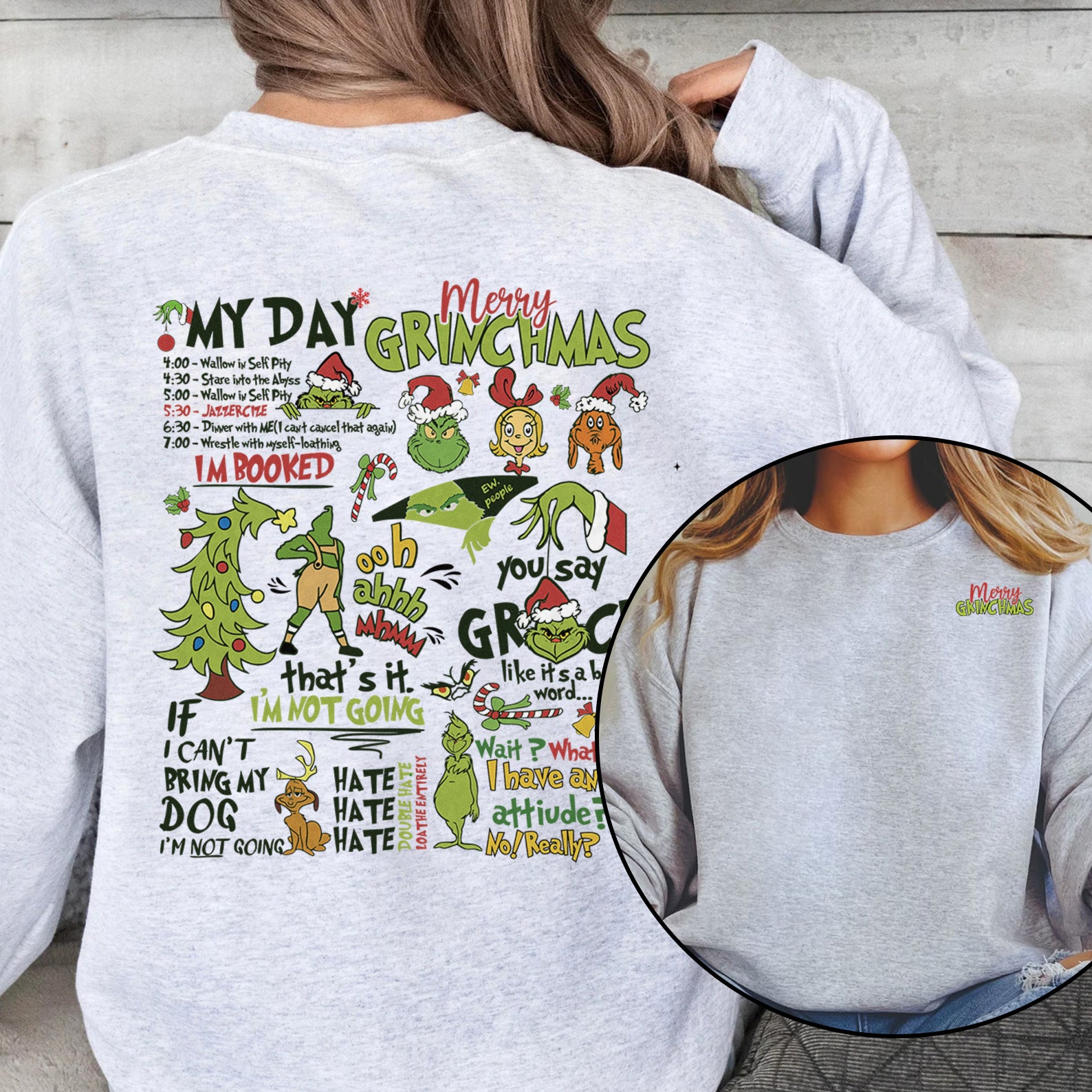 Custom Embroidered My Day Merry Christmas Sweatshirt | Christmas Gifts