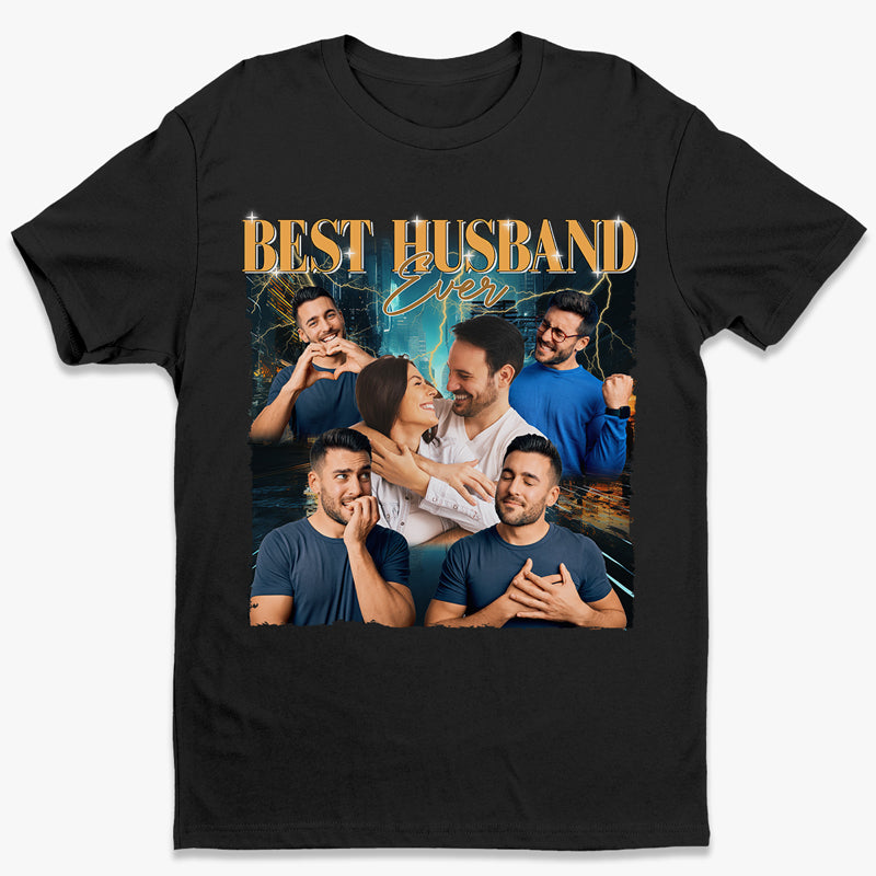 Custom Photo Best Husband Ever Vintage T-shirt - Personalized Husband Gifts