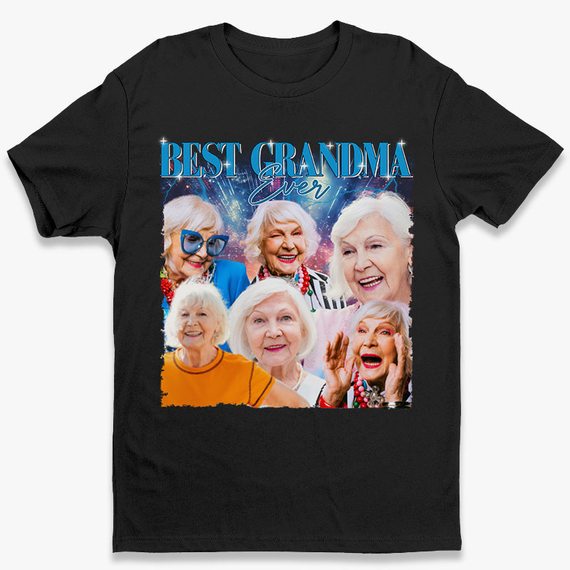 Custom Photo Best Grandma Ever Vintage T-shirt - Personalized Grandma Gifts