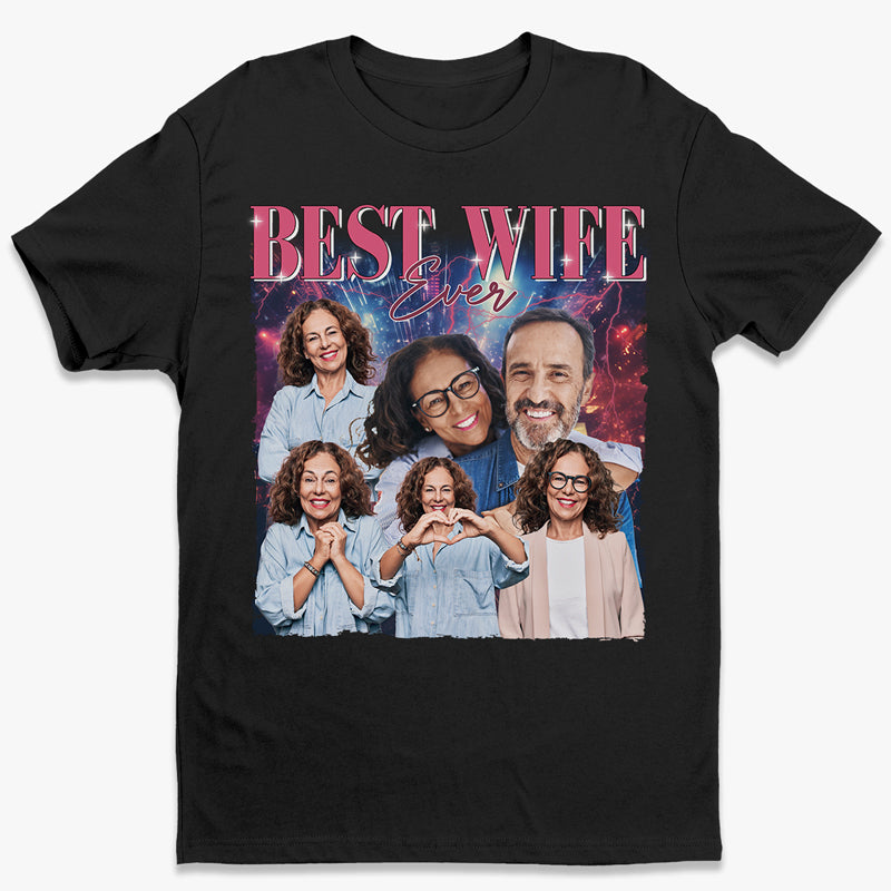 Custom Photo Best Wife Ever Vintage T-shirt - Personalized Wife Gifts