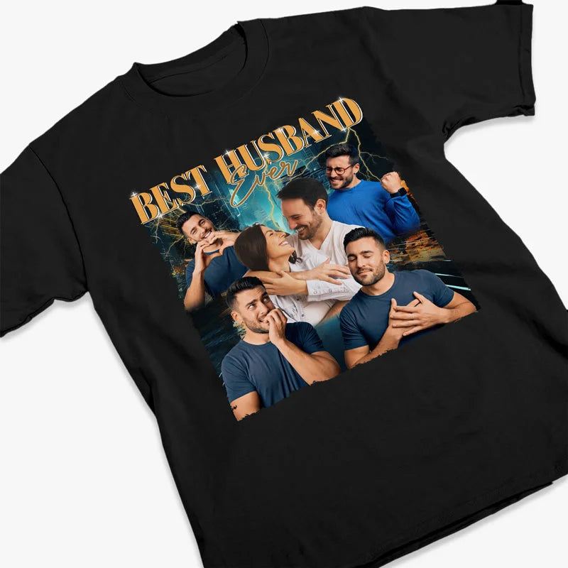 Custom Photo Best Husband Ever Vintage T-shirt - Personalized Husband Gifts