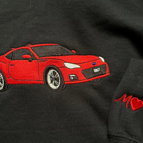 Custom Embroidered Car Sweatshirt for Boyfriend Car Lover Gift Christmas Gifts for Him