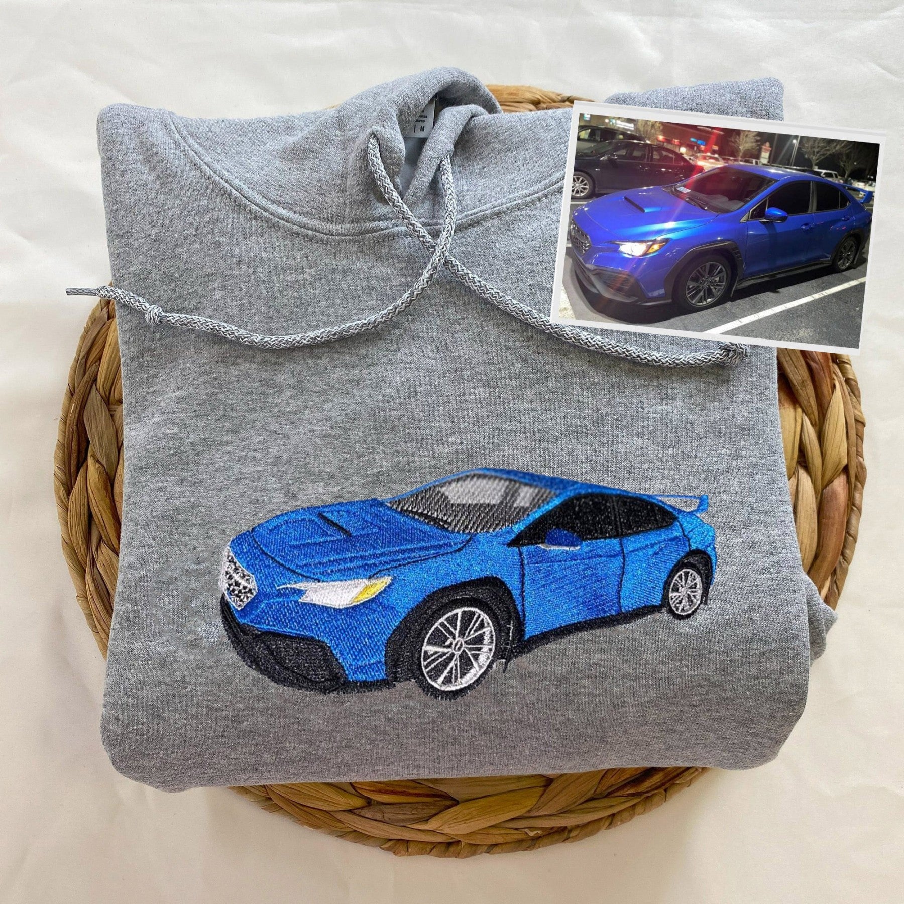 Custom Car Photo Embroidered Hoodie for Him Unique Gifts for Boyfriend Husband Christmas Gift for Car Lovers