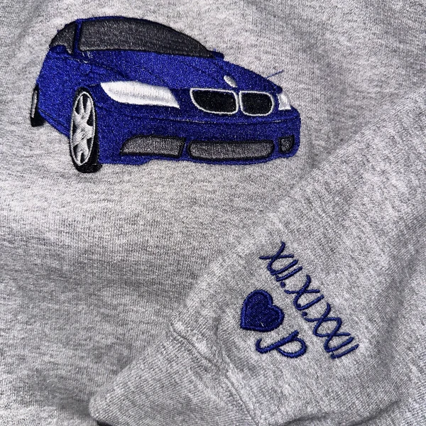 Custom Embroidered Car Hoodie for Boyfriend Anniversary Gifts for Him Christmas Gift for Car Lovers