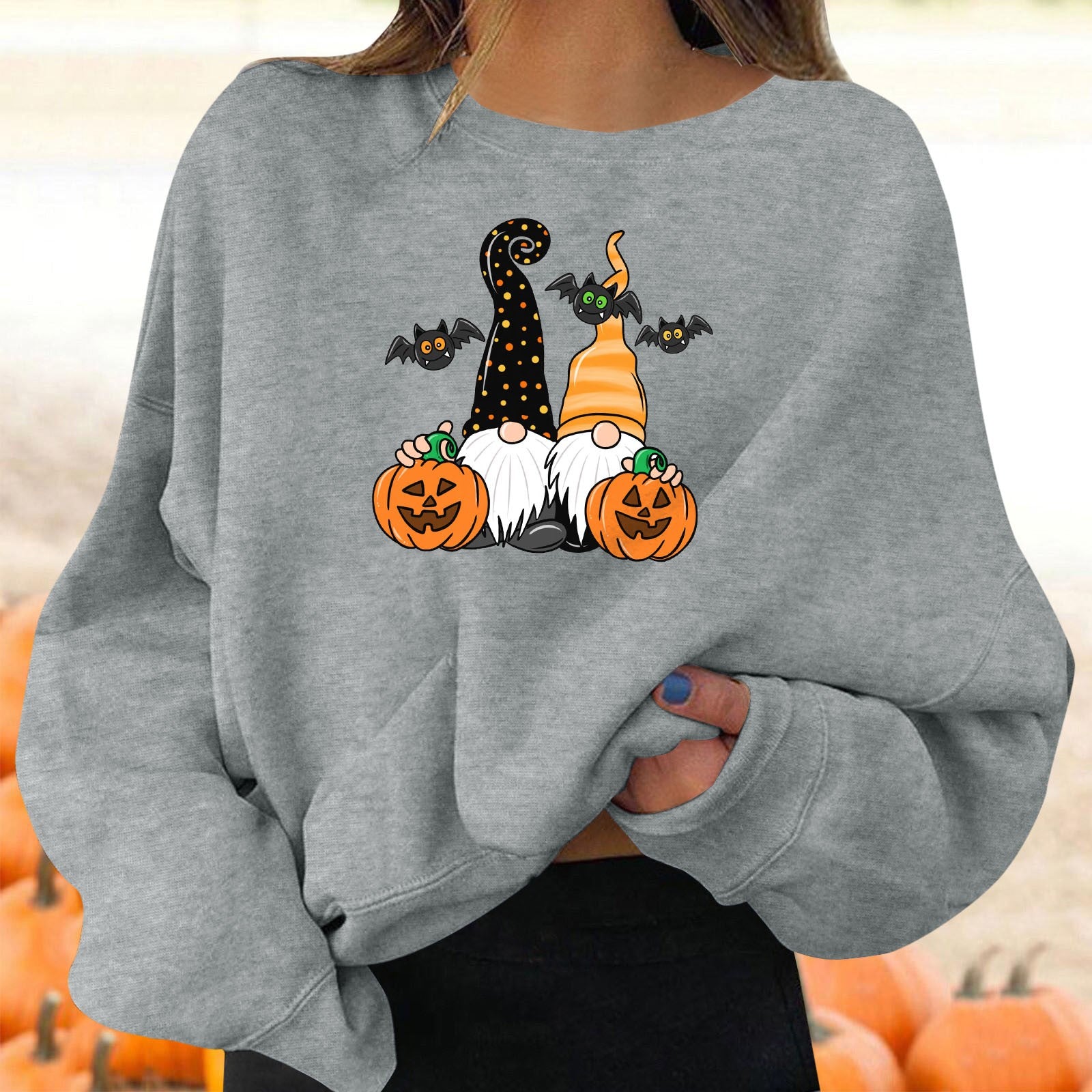 Custom Embroidered Halloween Fun Graphic Print Sweatshirt | Halloween Gift