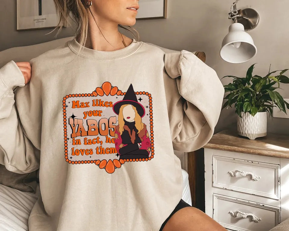 Custom Embroidered Halloween Max Likes Your Yabos Sweatshirt | Halloween Gift