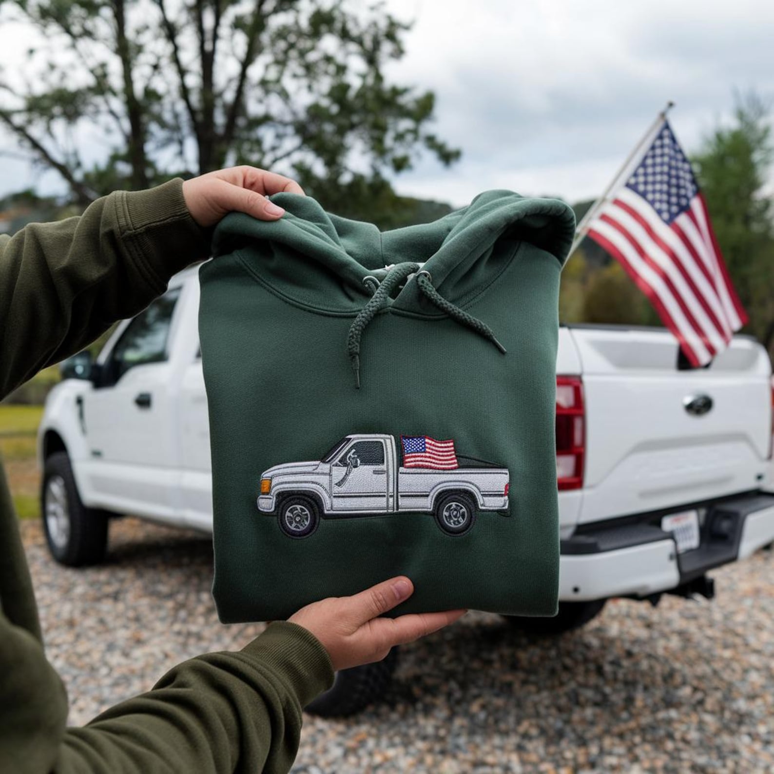 Custom Embroidered Full-Color Car Sweatshirt | Perfect Gift for Car Lovers