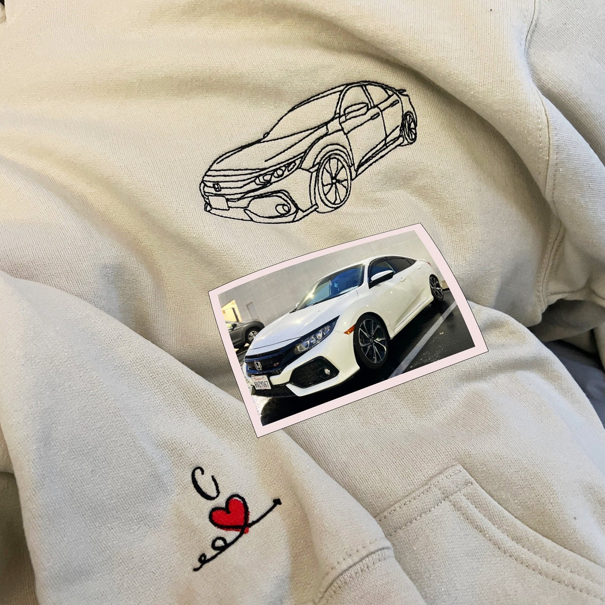 Custom Father's Day Embroidered Car Sweatshirt | Car Enthusiast Gift