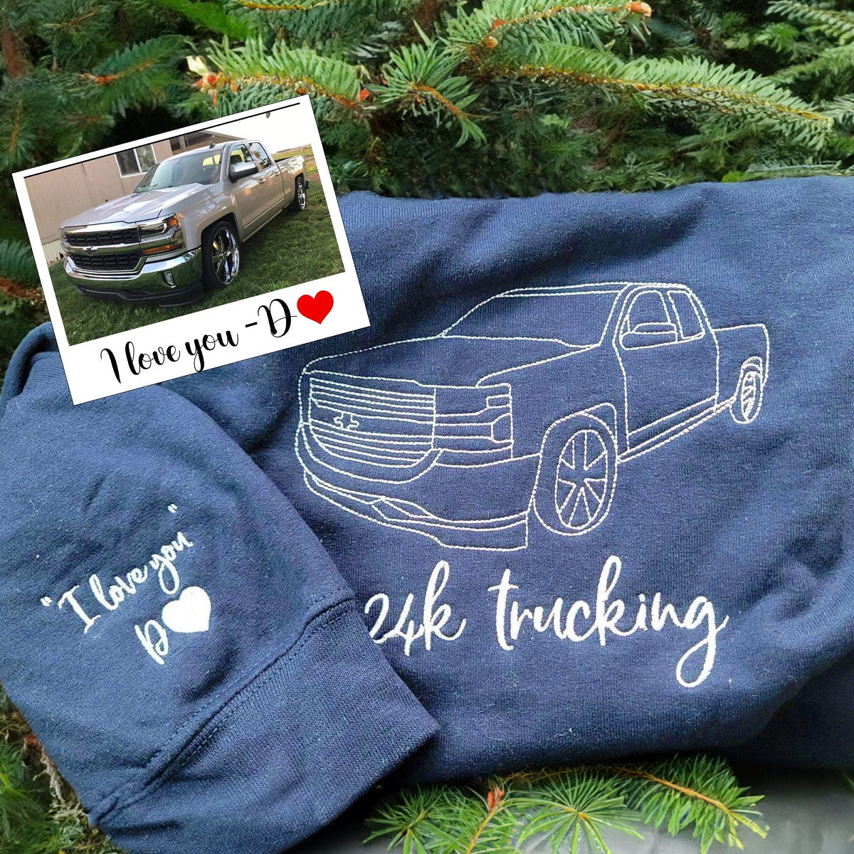 Custom Father's Day Embroidered Car Sweatshirt | Car Enthusiast Gift