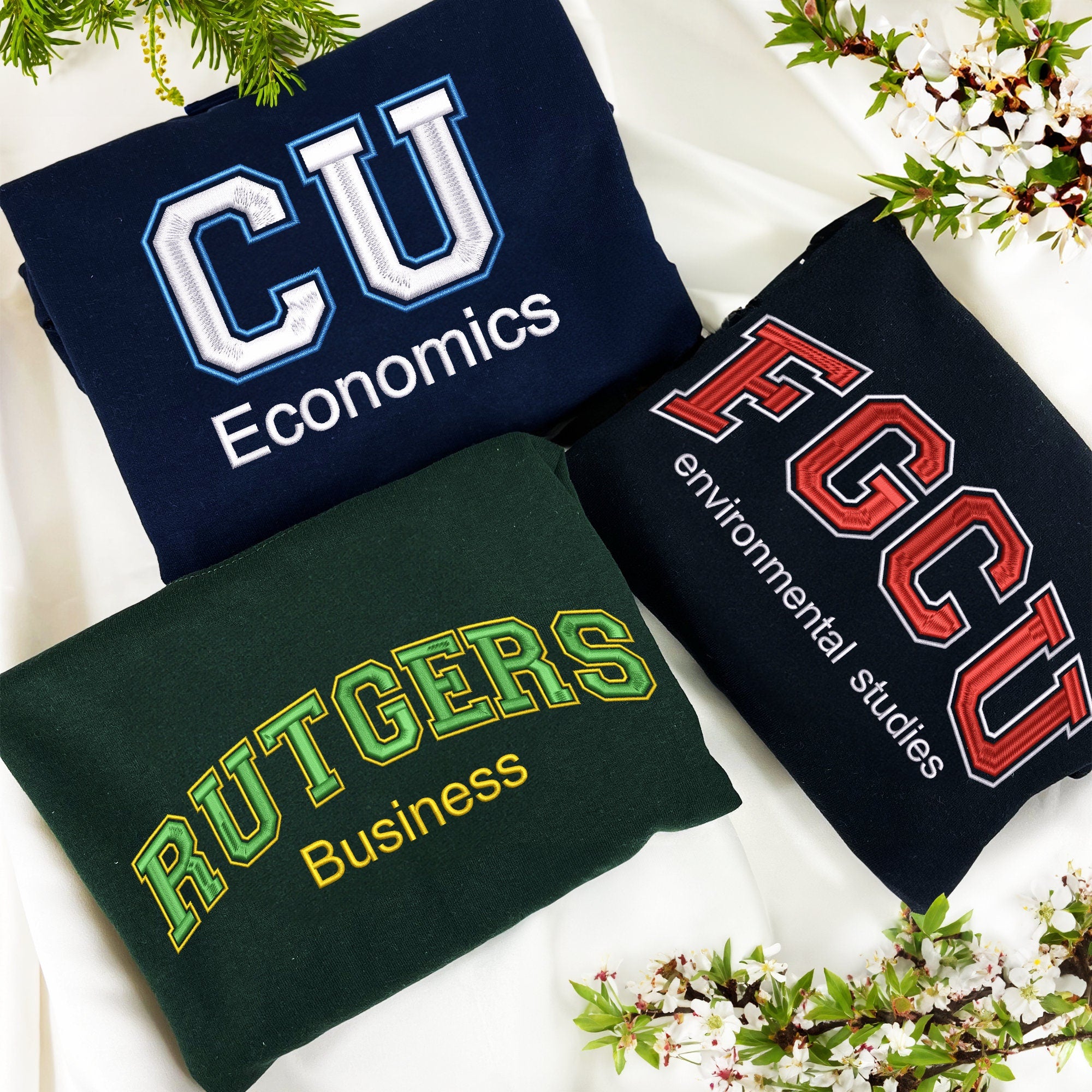 Custom Embroidered University College Varsity City Sweatshirt