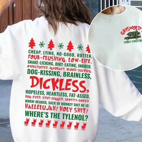 Custom Embroidered Griswold Family Christmas Shirt | Funny Christmas Shirt | Dickless Sweatshirt | Clark Griswold Shirt